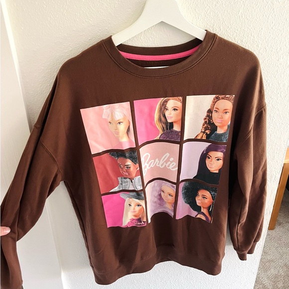 Hybrid Apparel Tops - Hybrid Apparel Brown Barbie Graphic Sweatshirt